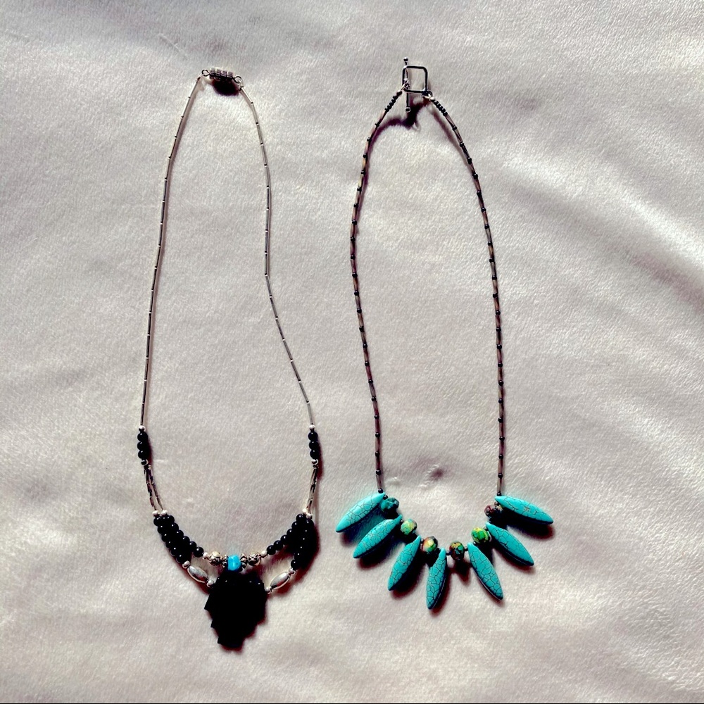 2 for 1 Native Style Beaded Turquoise Necklaces